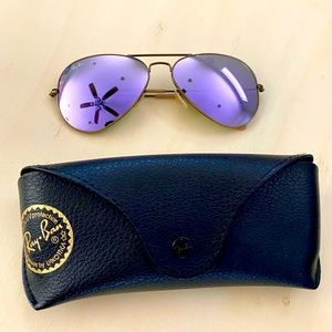 RARE ✅ Ray-Ban - Lilac Lavender Purple Mirrored Aviator Sunglasses